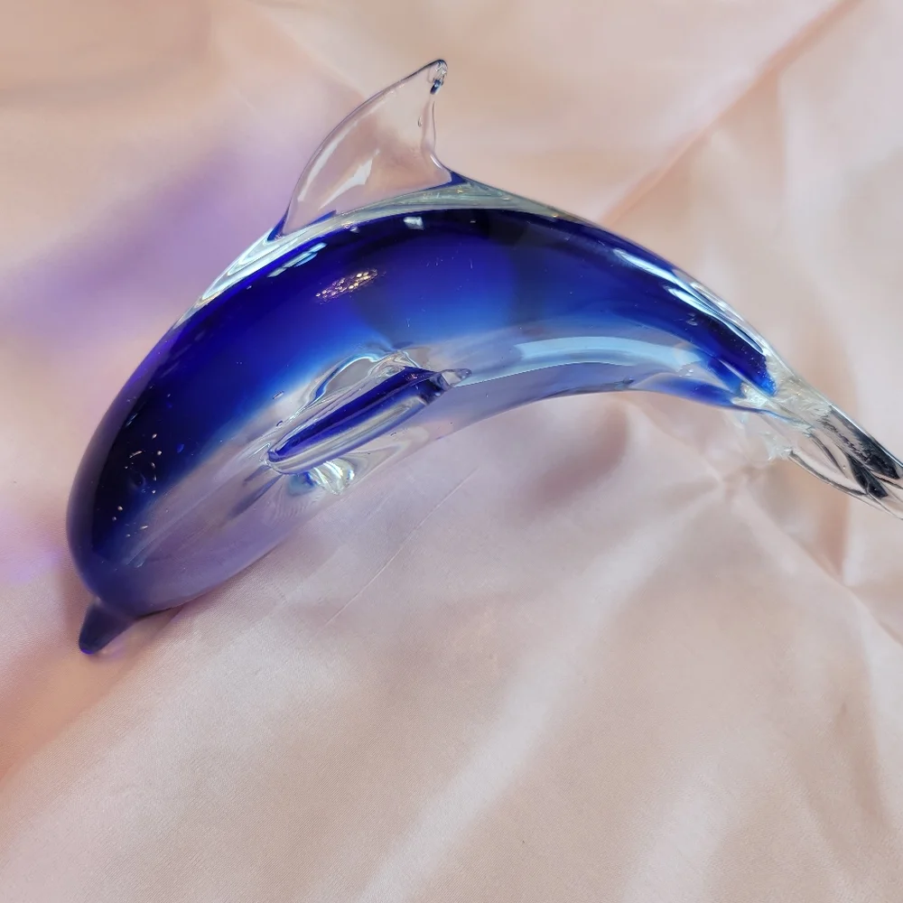 Art Glass Dolphin ~ Arcing Dolphin ~ Decor ~ Paperweight